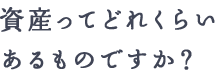 資産ってどれくらいあるものですか？